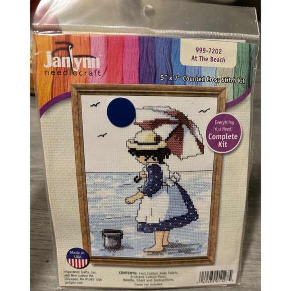 Janlynn At The Beach Counted Cross Stitch Kit 5"x7" 14ct - Picture 1 of 4